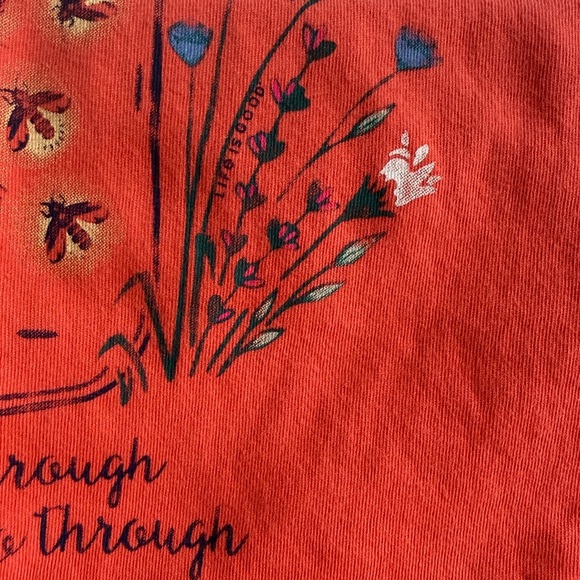 Life Is Good Women Classic Tee XXL Peach Orange Glow Through What You Go Through - Picture 6 of 10